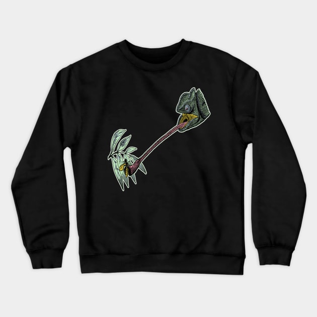 Chameleon Catch Crewneck Sweatshirt by encycloart